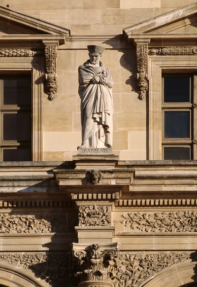 Façade, cour Napoléon, sculpture de François Rabelais - Hector M. and Visconti, Louis Lefuel